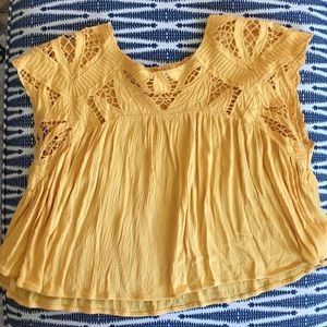 Rip Curl Mustard yellow boho top size small